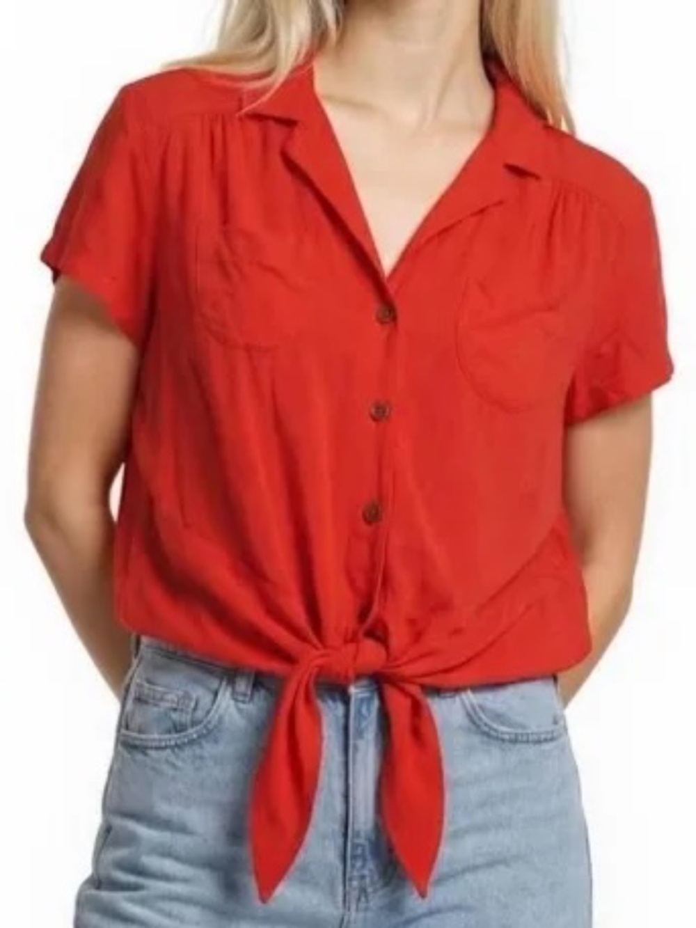 Maeve Bateau Front Tie Blouse from Anthropologie